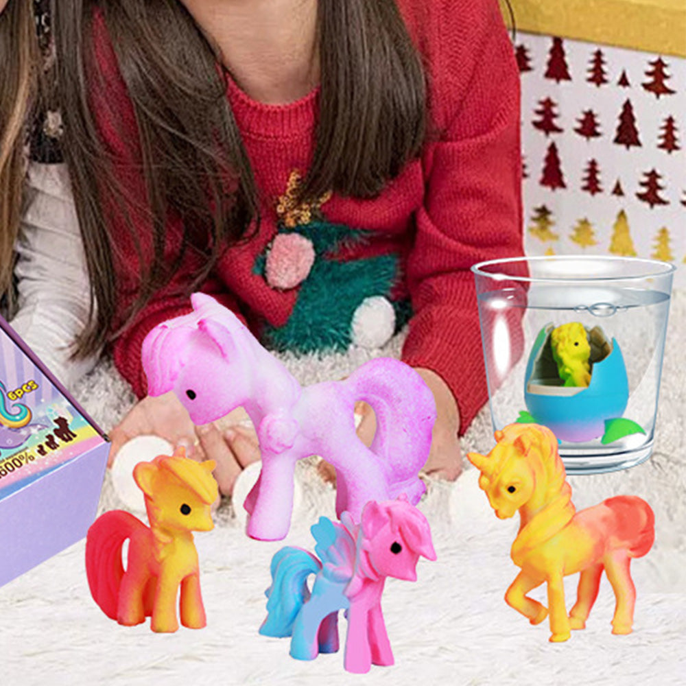 6PCS Unicorn Hatching Rainbow Eggs ¨C Magic Growing Toy Set for Kids