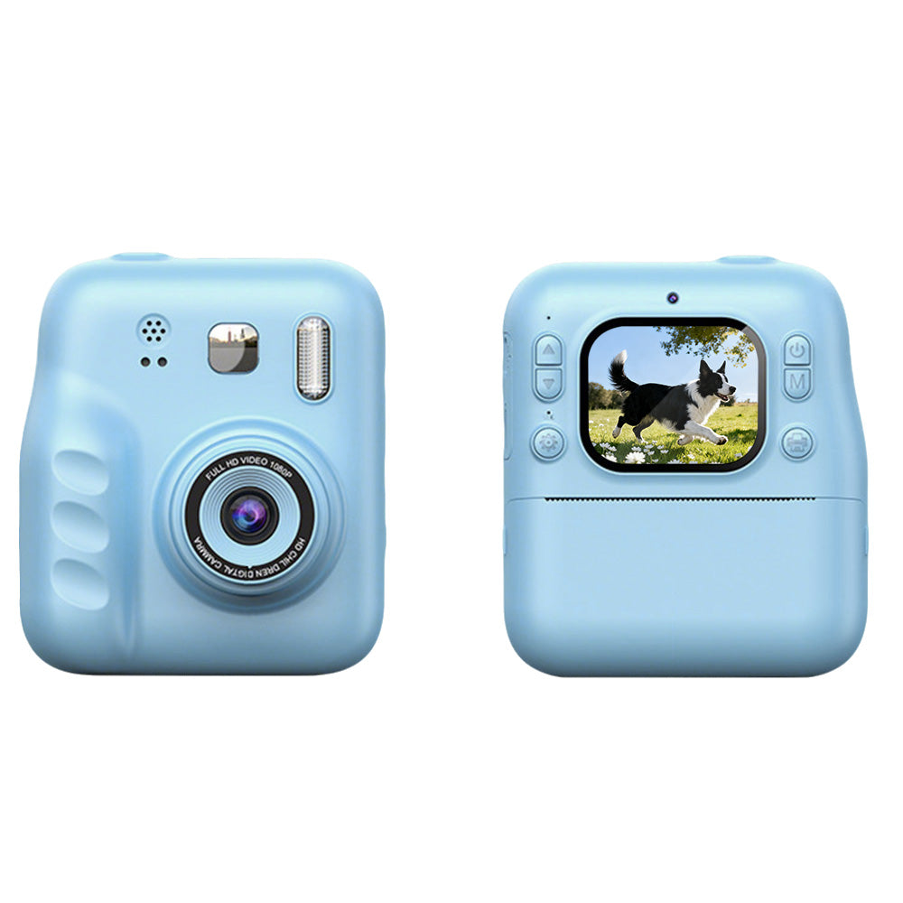 Kids Camera With Instant Print Portable Thermal Printing Digital Camera Toy-Blue