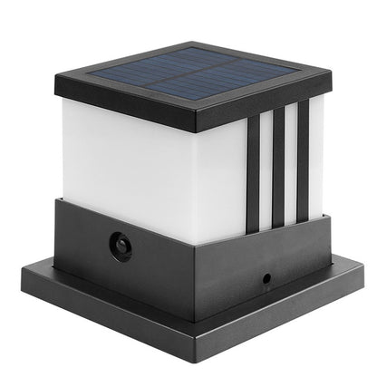 Solar Garden Lights 3 Modes Solar Powered Post Cap Lights IP65 Waterproof Solar Post Light for Deck Garden Patio Fence -Black