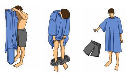 Swimming Pool Surf Poncho Changing Robe With Hood Quick Dry Beach Bathrobe-Style 1