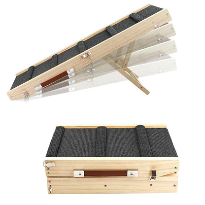 Foldable Adjustable Dog Ramp ¨C For Couch and Bed with Non-Slip Carpet Surface