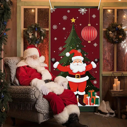 180x90cm Christmas Door Background Cloth Party Decor Hanging Door Curtain Cover Style 2