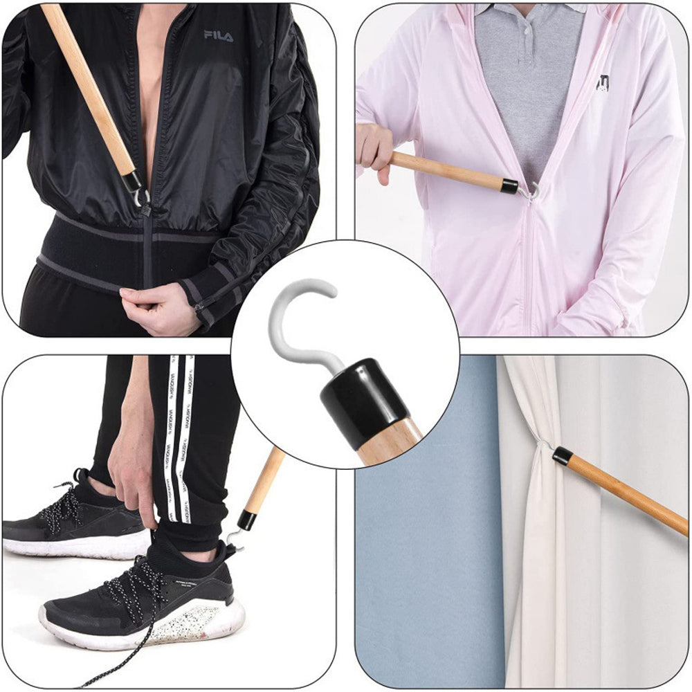 2 in 1 Sock Aid and Dressing Stick Set for Seniors No Bending