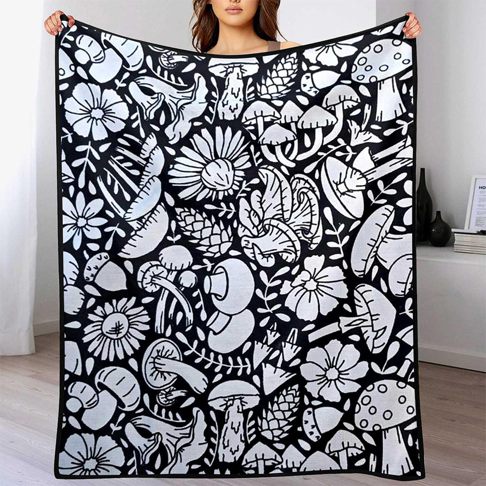 DIY Coloring Blanket Washable Reusable Coloring Mat for Adults - Mushroom