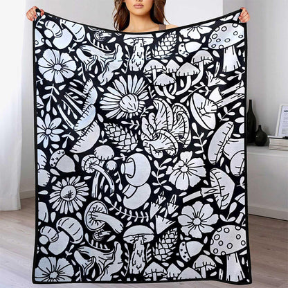 DIY Coloring Blanket Washable Reusable Coloring Mat for Adults - Mushroom