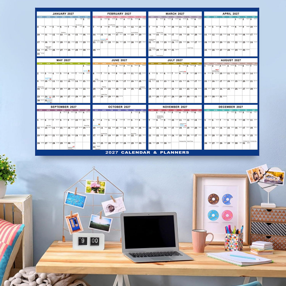 2027 Double Sided Dry Erase Wall Planner Calendar