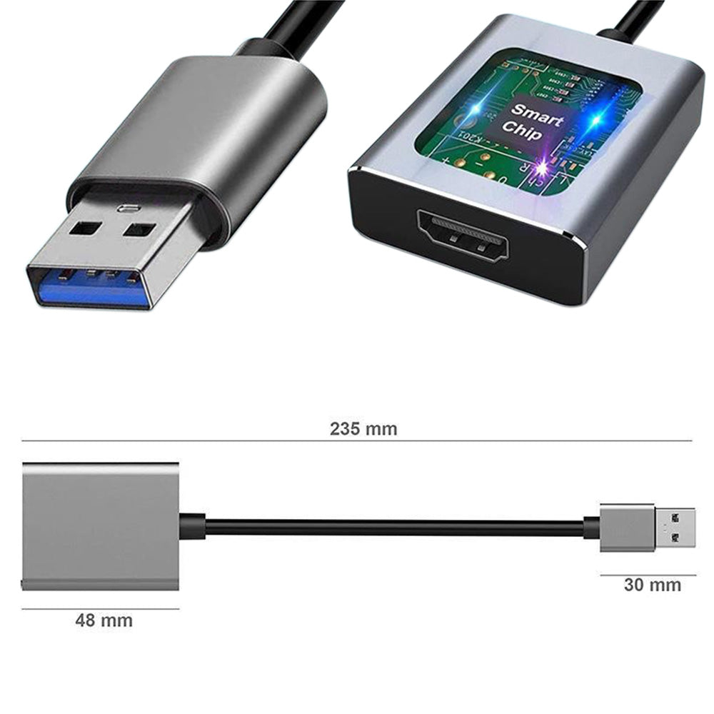 USB3.0 to HDMI Adapter for Multiple Monitors Compatible with Android macOS Windows 7 and Above
