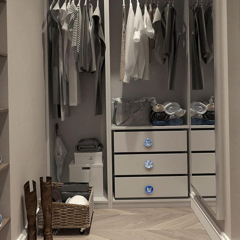 7Pcs Ceramic Cabinet Drawer Knobs ¨C Cupboard Door Handles and Pulls for Furniture