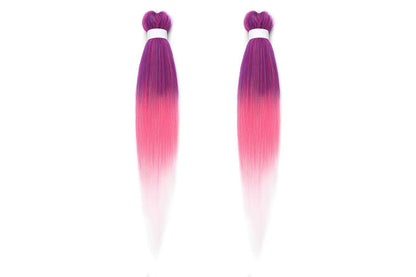 4Pcs Pre Stretched Hair Extensions Synthetic Hair Extension for Cosplay-Purple