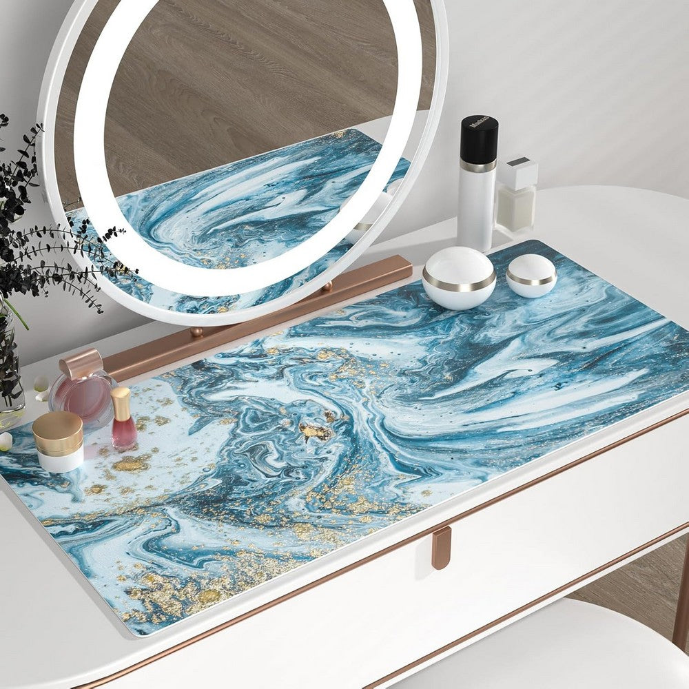 Large Mouse Pad Desk Mat for Desktop Protector Writing Pad for School Office-blue