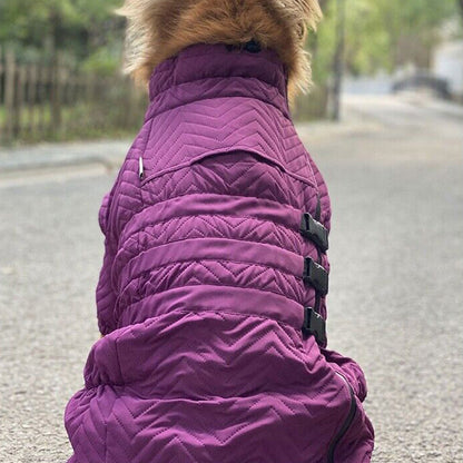 Warm Dog Vest Reflective Coat Windproof Winter Jacket for Pet Dogs Purple