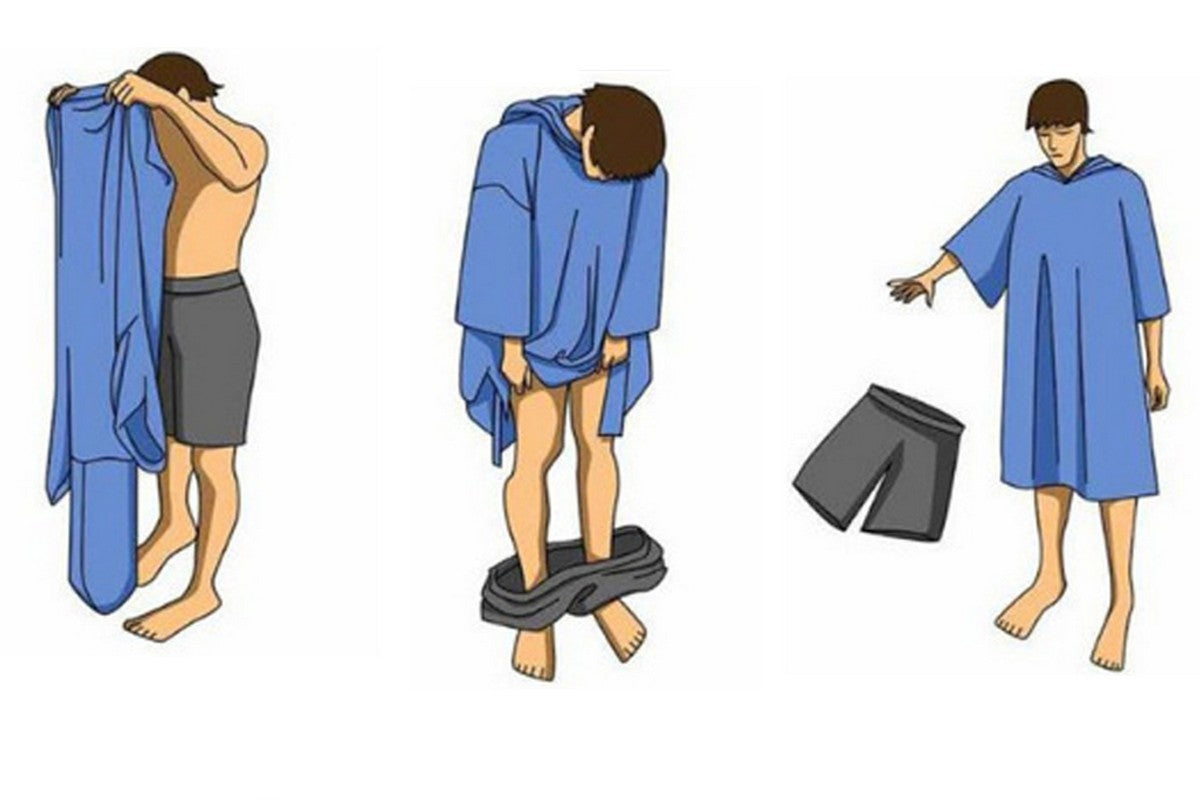 Swimming Pool Surf Poncho Changing Robe With Hood Quick Dry Beach Bathrobe-Style 2