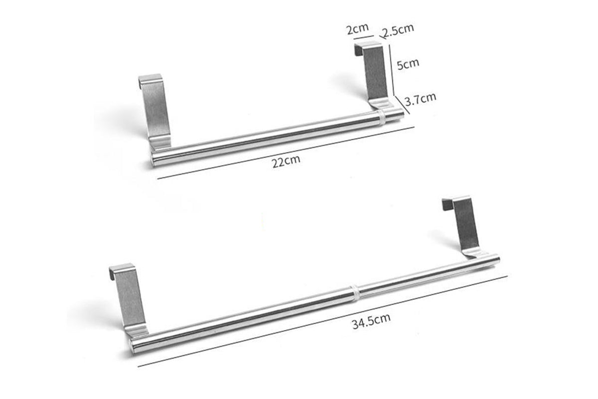 Stainless Steel Cabinet Door Towel Holder-Silver