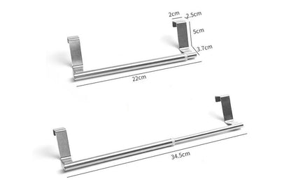 Stainless Steel Cabinet Door Towel Holder-Silver