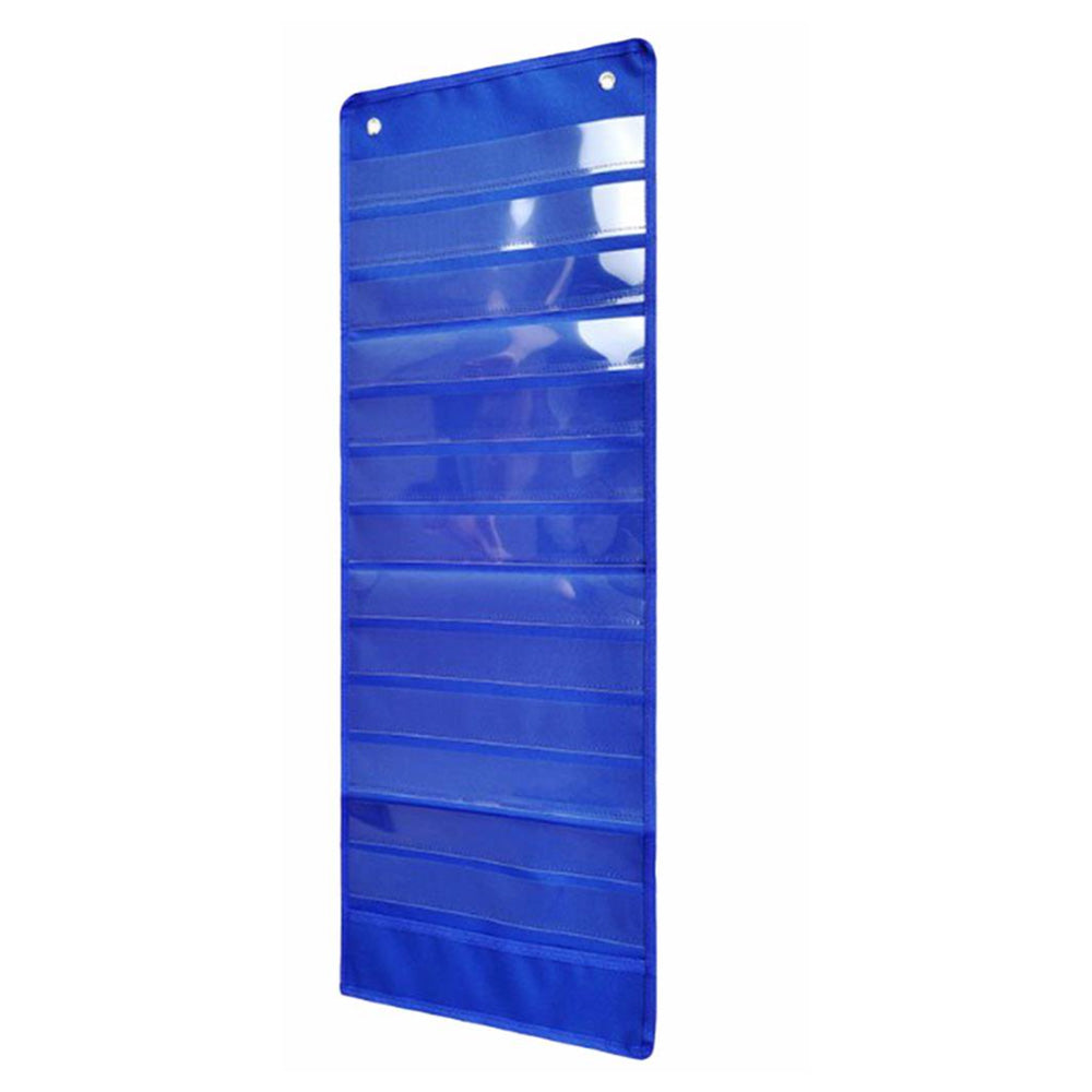 Wall Time Management Card Organizer with 14 Dry Erase Cards - Blue