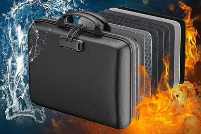 Hard Case Fire Resistant File Organiser with Lock an Accordion File Folder