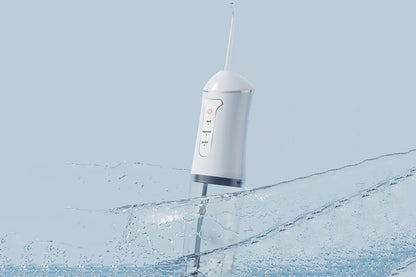 Cordless Electric Water Flosser Teeth Cleaner Floss Irrigator With 4 Jet Tips-White