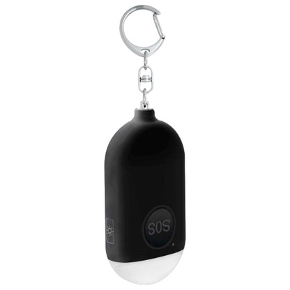 130db Personal Alarm Security Alarm with Keychain LED Flashlight Self Defense Alarm Black