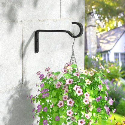 2Pcs Rustproof Iron Plant Hooks for Wall Outdoor Bird Feeder Planter Baskets Hanger