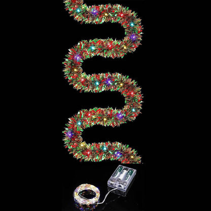 5M Christmas Garland with String Lights Hanging Tinsel Decoration for Xmas Tree