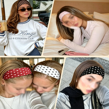 6 Pieces Polka Dot Headbands Set Retro Headbands