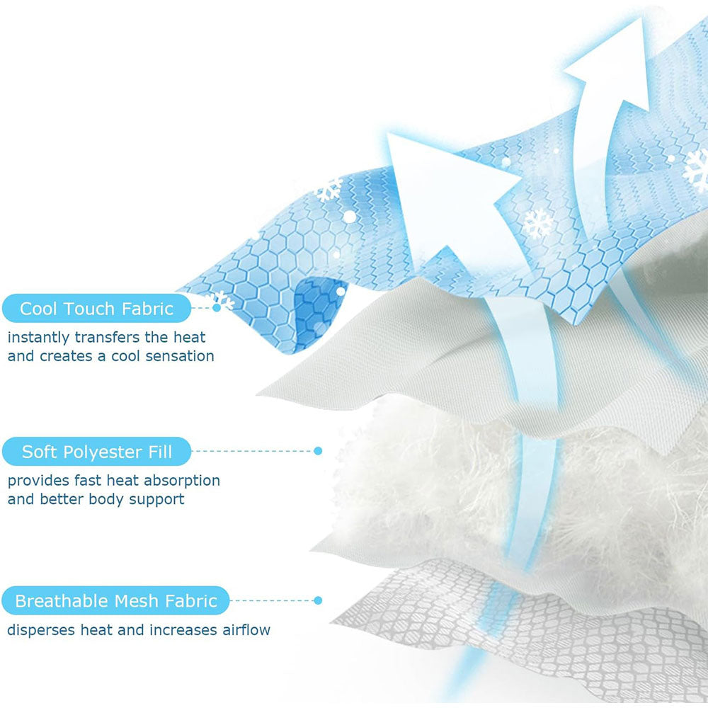 Pet Cooling Mat Dog Cat Breathable Summer Cooling Pad Light Blue