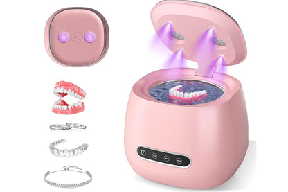 Ultrasonic Retainer Cleaner with UVC Cleaning - Pink