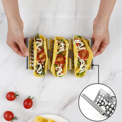 Stainless Steel Taco Holder Stand Holds 2 To 3 Tortillas