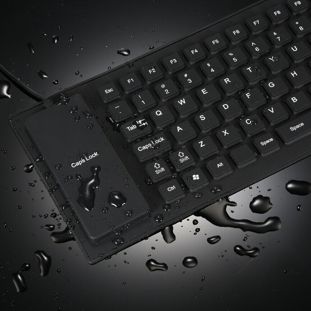 Waterproof Silicone Foldable Flexible Full Size USB Keyboard - 85-key