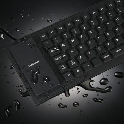 Waterproof Silicone Foldable Flexible Full Size USB Keyboard - 85-key