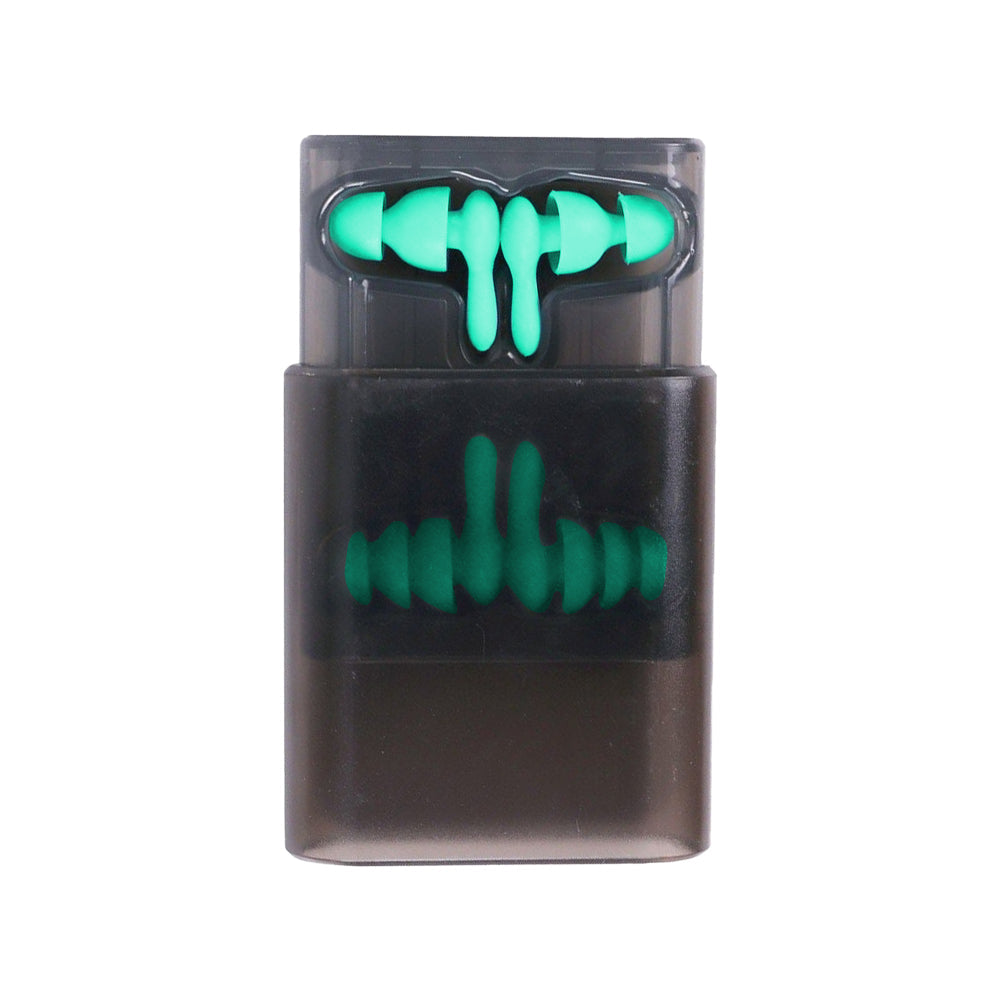 Set of 2 Pairs of Silicone Noise Reduction Earplugs Swimming Sleeping Hearing Protection Earplug Green