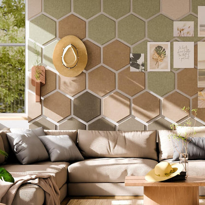 88Pcs Set Hexagon Felt Bulletin Board Wall Panels