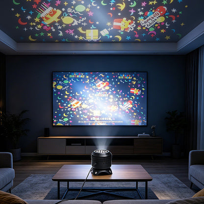Christmas Projector Lights with 8 Pattern Festival Decoration Projector for Bedroom Living Room Car - Black