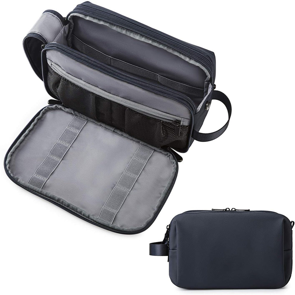 Travel Toiletry Bag Shaving Organizer for Men Women Navy Blue