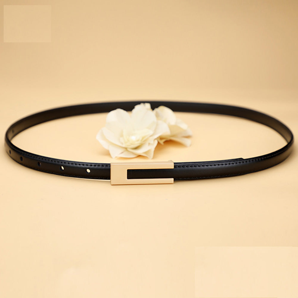 Vintage Womens PU Leather Casual Belt for 72 to 94cm Waist - Black