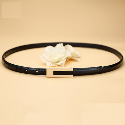 Vintage Womens PU Leather Casual Belt for 72 to 94cm Waist - Black