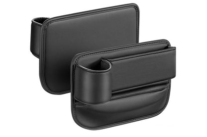 2Pcs Auto Seat Gap Filler Organizer Seat Gap Storage Box with Cup Holders for Phone