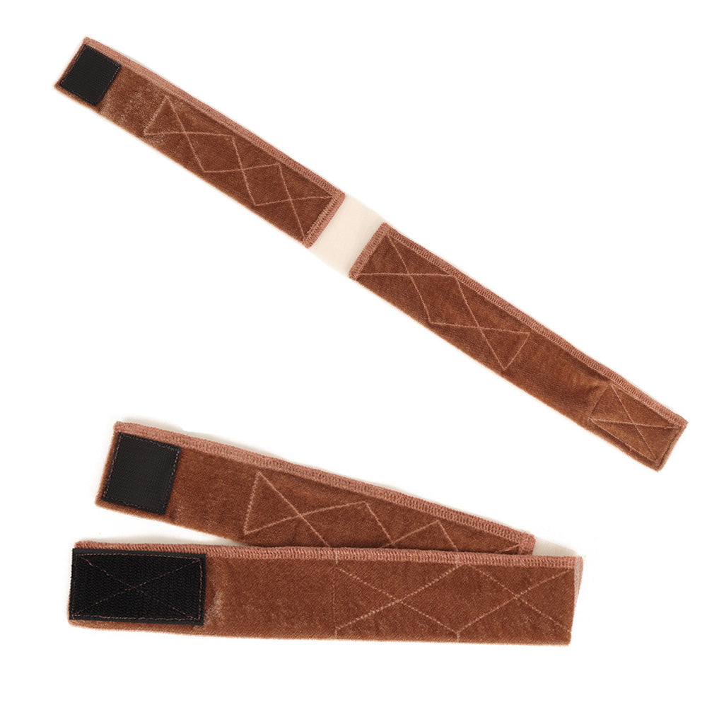 2 Piece Adjustable Velvet Wig Grip Headbands -Brown