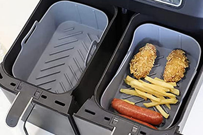 4Pcs Air Fryer Basket Reusable Silicone Pot for Home Kitchen Party Decor-Grey