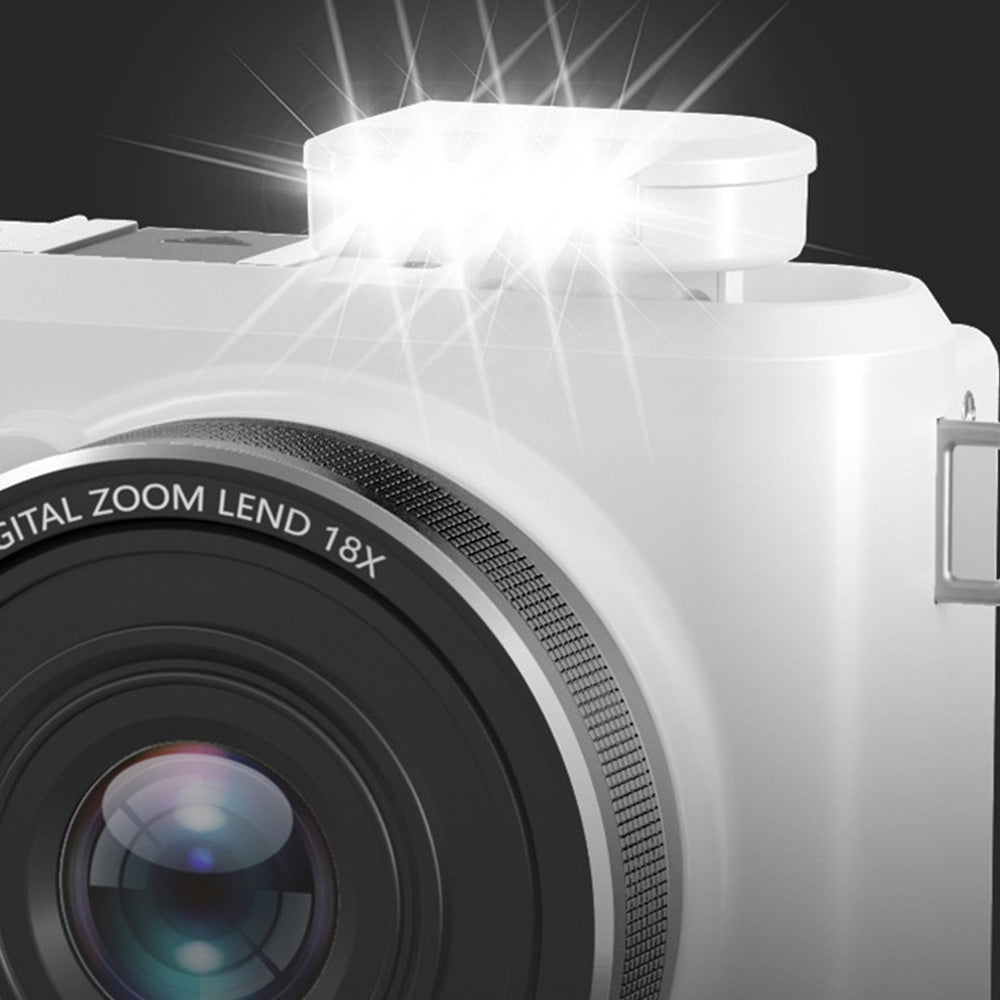 8K Digital Camera with Flip Screen and Remote Control-White