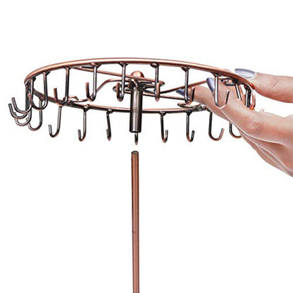 23-Hook Rotating Jewelry Display Rack Ring Holder Organizer Necklace Stand Bronze