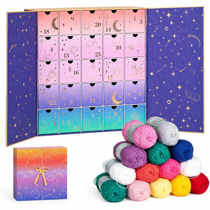 Crochet Yarn Christmas Advent Calendar 25 Days of Yarn and Crafting Surprises - Purple