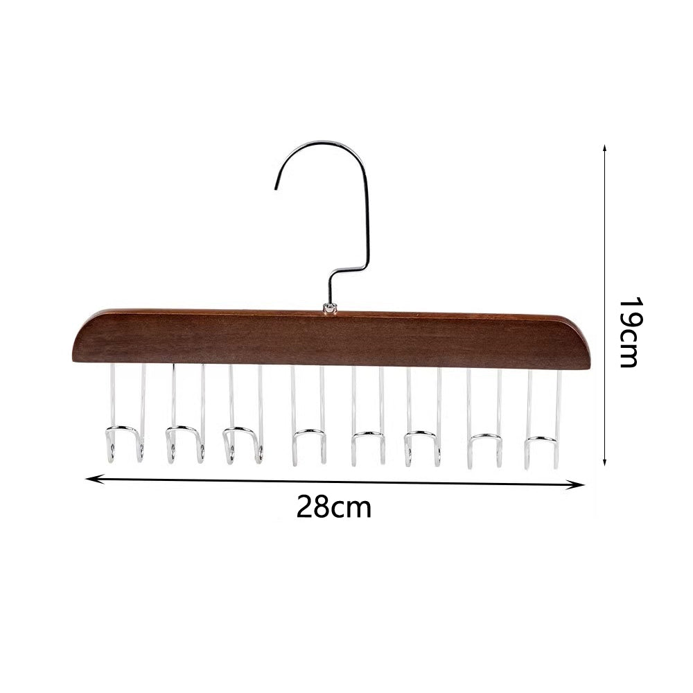 Set of 2Pcs Multi-Hook Bra Hanger Scarf Belt Organizer Space Saving Hangers Coffee