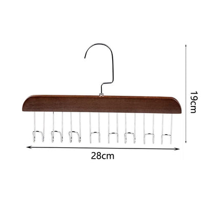 Set of 2Pcs Multi-Hook Bra Hanger Scarf Belt Organizer Space Saving Hangers Coffee