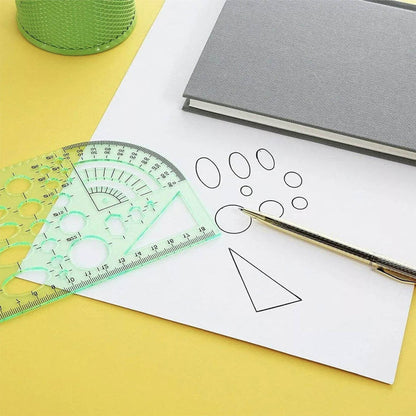 11PCS Plastic Geometric Drawing Templates Set DIY Drafting Stencils Tools