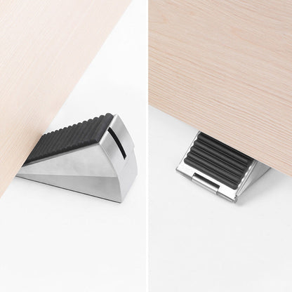 Adjustable Spring Door Stopper Tall Door Stop Wedge for Bottom of Doors Silver
