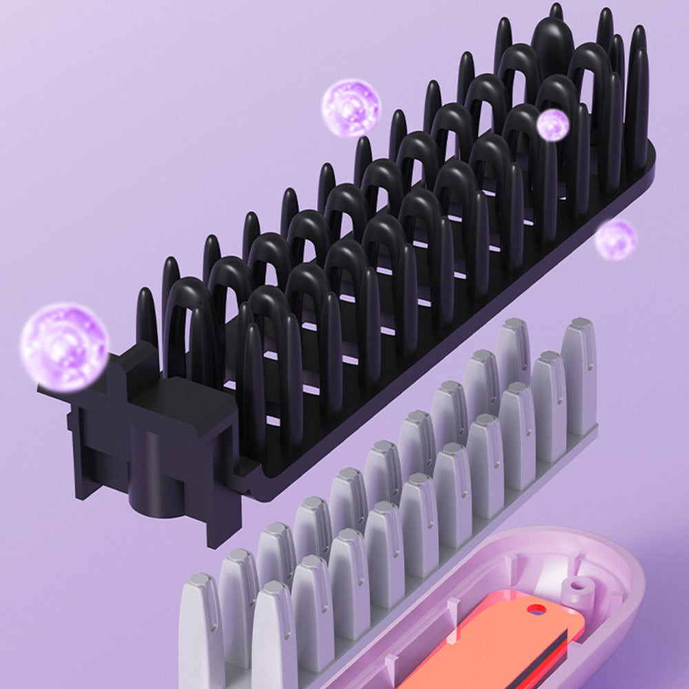 Cordless Rechargeable Hair Straightener Brush Mini Fast Heating Comb For Travel