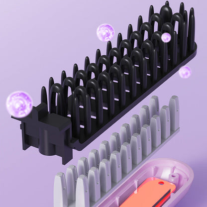 Cordless Rechargeable Hair Straightener Brush Mini Fast Heating Comb For Travel