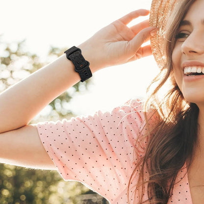 For Apple Watch Dandelion Floral Watch Band Replacement Strap Black