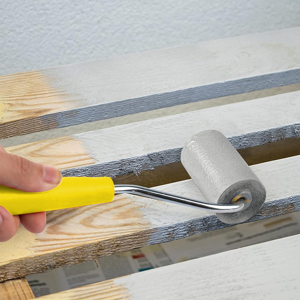 8Pcs Set Mini Paint Roller Kit Foam Paint Roller with Tray for Cabinets Furniture Stenciling Art Crafts